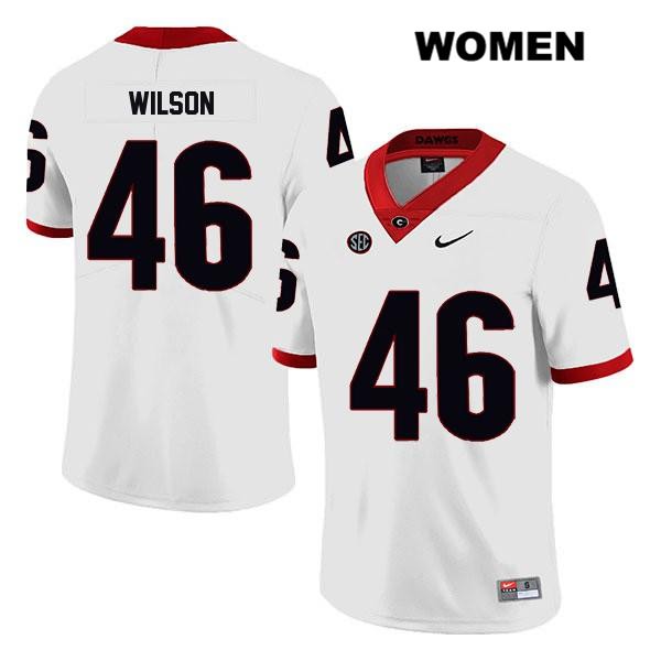 Georgia Bulldogs Women's Jake Wilson #46 NCAA Legend Authentic White Nike Stitched College Football Jersey ASP7456AE
